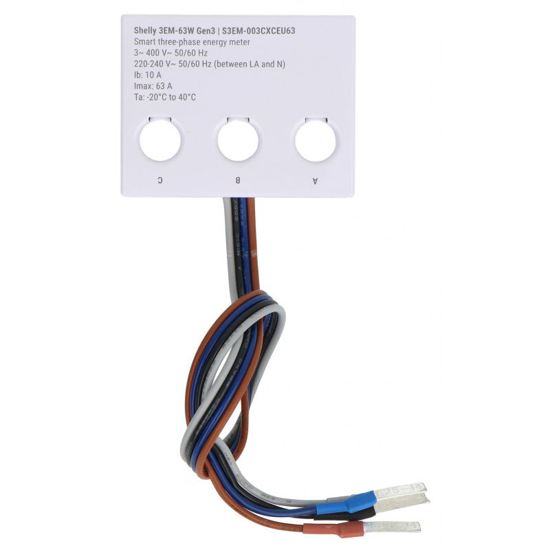 Shelly 3EM-63W Gen3 Miernik energii 1/3-kanałowy WiFi