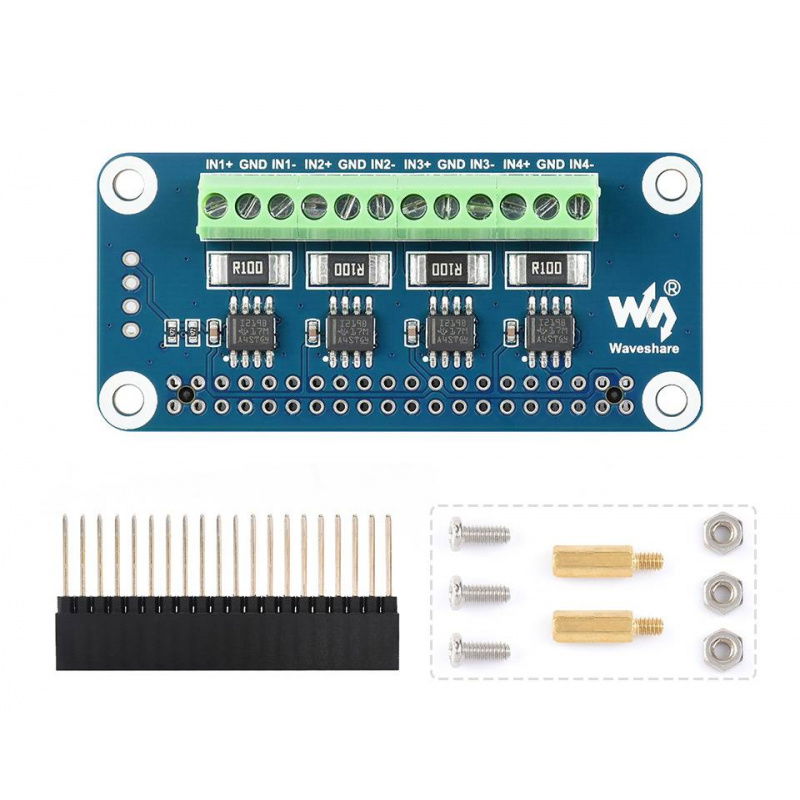 4-ch Current/Voltage/Power Monitor HAT for Raspberry Pi