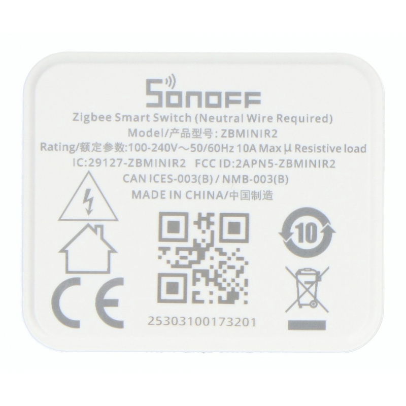 Sonoff ZBMINIR2 - jednokanálový mini přepínač - ZigBee -