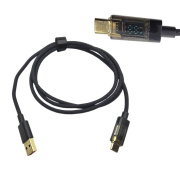Przewód USB - USB-C 2m w oplocie z watomierzem