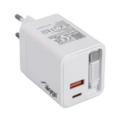 Ładowarka sieciowa Akyga AK-CH-30 65W 2x USB-C USB-A PD GaN