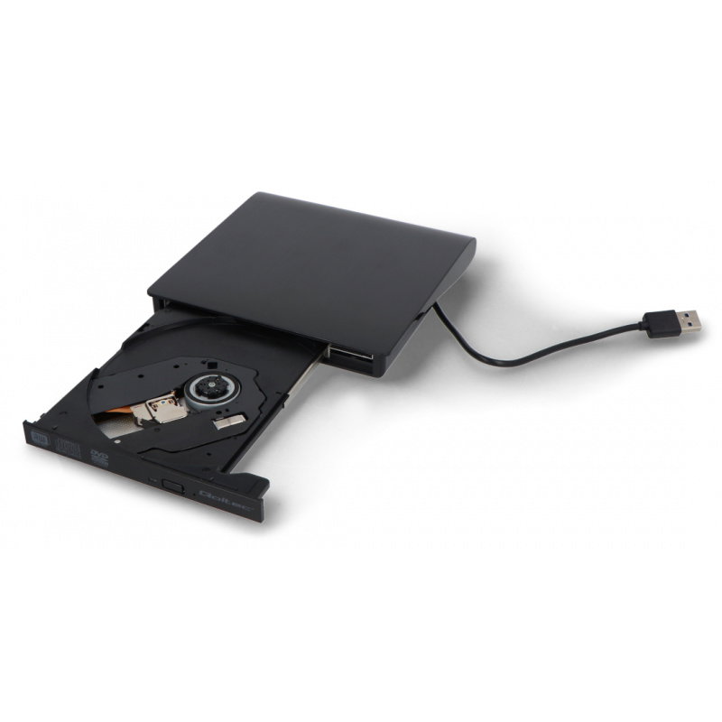 Qoltec Zewnętrzny Napęd Nagrywarka Odtwarzacz płyt CD DVD | USB