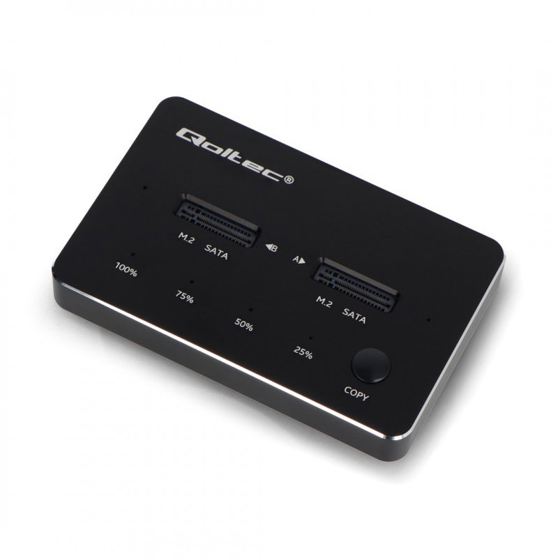 Qoltec Stacja dokująca dysków 2x SSD M.2 SATA | NGFF | USB typ C