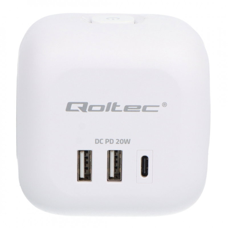 Qoltec Kostka zasilająca przedłużacz 6w1 z podświetlanym