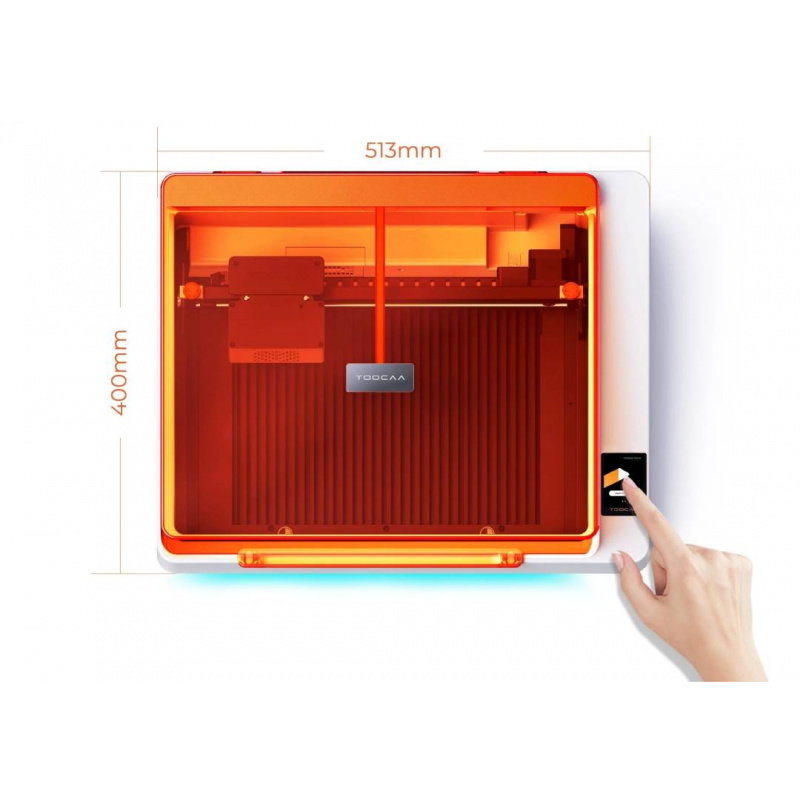 Ploter laserowy TOOCAA NOVA 20W + moduł rotacyjny + pompa