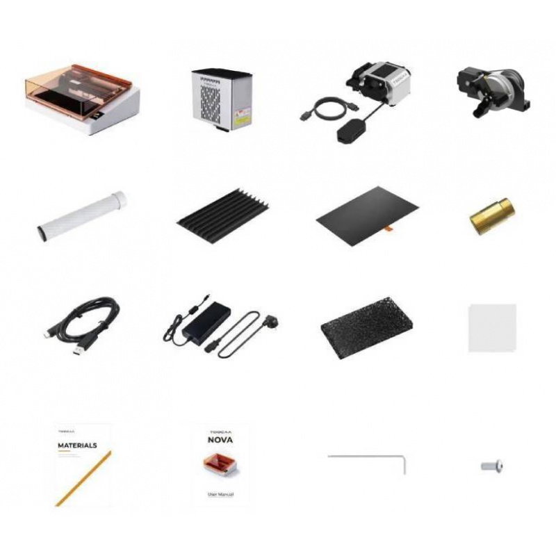 Ploter laserowy TOOCAA NOVA 10W + moduł rotacyjny + pompa