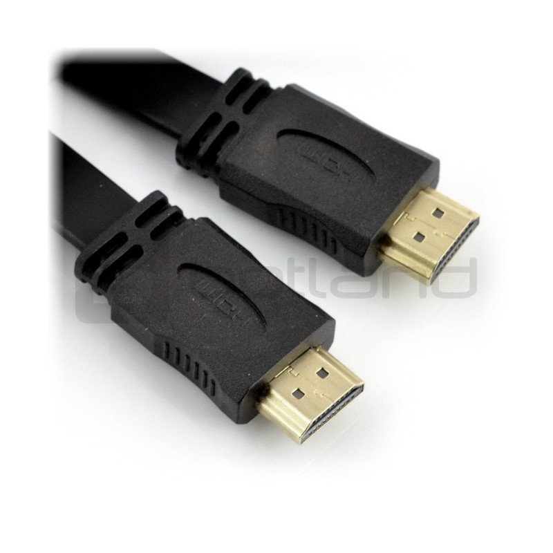 Kabel HDMI - plochý, černý, délka 33 cm