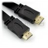 Kabel HDMI - plochý, černý, délka 33 cm - zdjęcie 3
