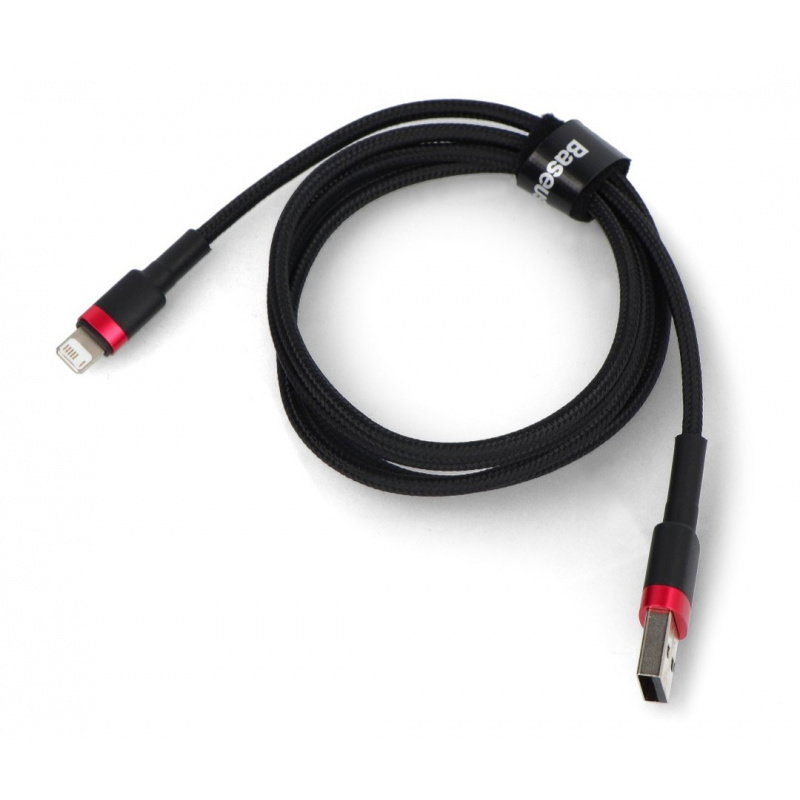 Kabel Lightning USB do USB-C 1m (czarno-czerwony)