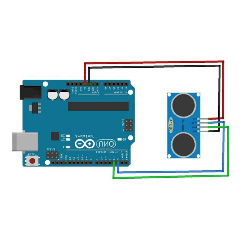 Ultrasonic Distance Sensor - 3.3V (HC-SR04), 180° (red)