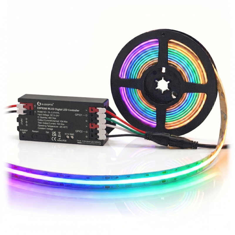 Ovladač pro adresovatelné RGB WiFi LED pásky a stuhy - ESP8266