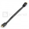 Kabel HDMI - plochý, černý, délka 33 cm - zdjęcie 2