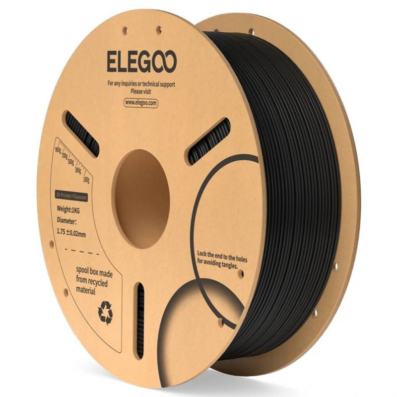 PLA1.75mm Black 1kg 1KG Paper Plate-Black