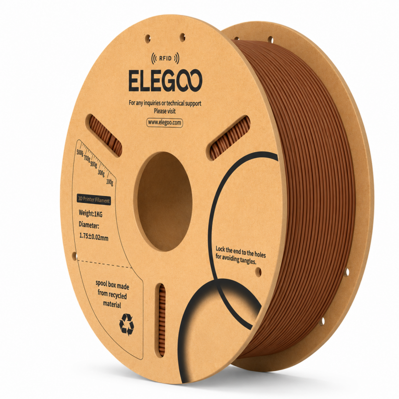 Elegoo PLA Brown 1,75 mm / 1000 g Paper Spool(RFID) 1KG Paper