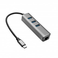 Hub USB type C do 3x USB 3.0 Akyga AK-AD-66 z kartą sieciową