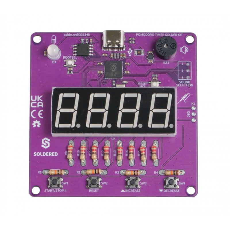 Pomodoro Timer Solder Kit