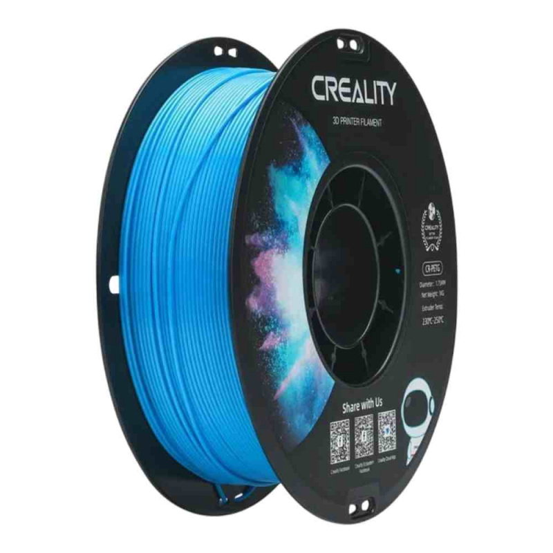 CR-PETG Tech Blue_1.75_1KG_Black Neutral Spool_Black and White