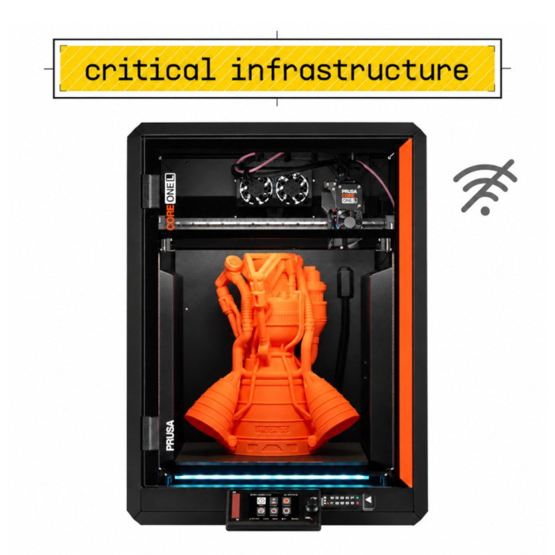 3D tiskárna - Original Prusa CORE One L - sestavená - Critical Infrastructure Edition