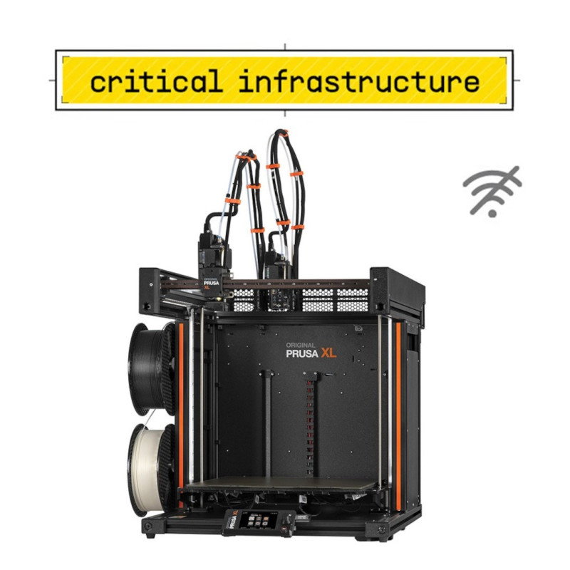 3D tiskárna - Original Prusa XL - 2 hlavy - sestaveno - Critical Infrastructure Edition - se šifrovaným USB diskem 30 GB