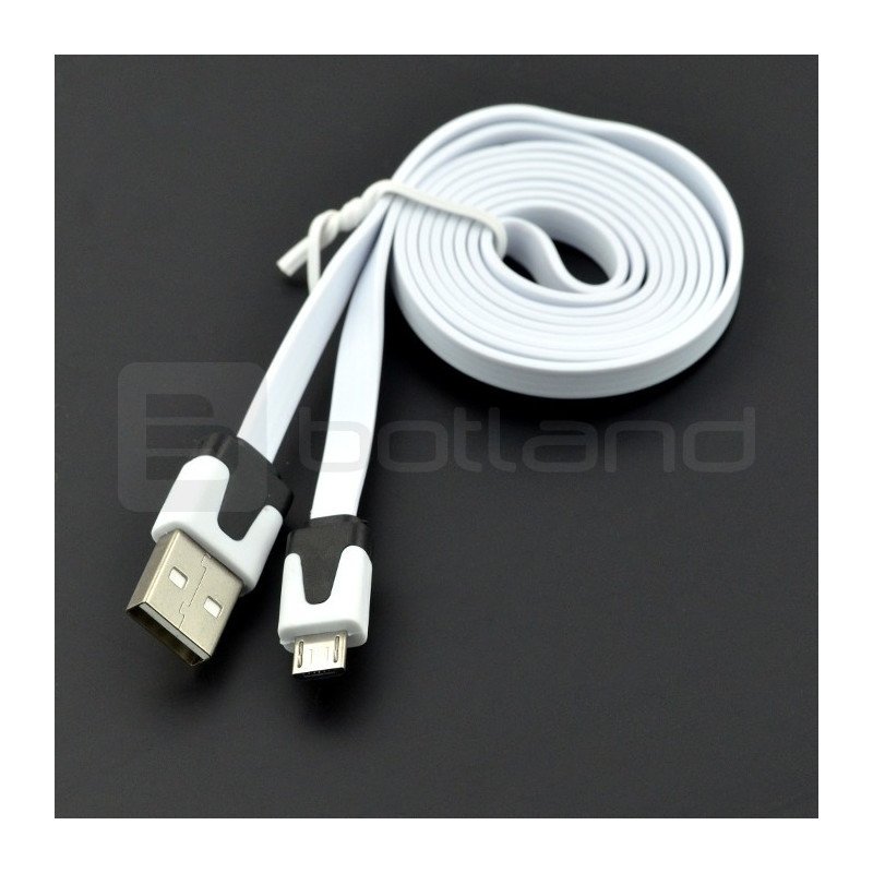 Kabel USB A - microUSB Blow plochý - 1 m