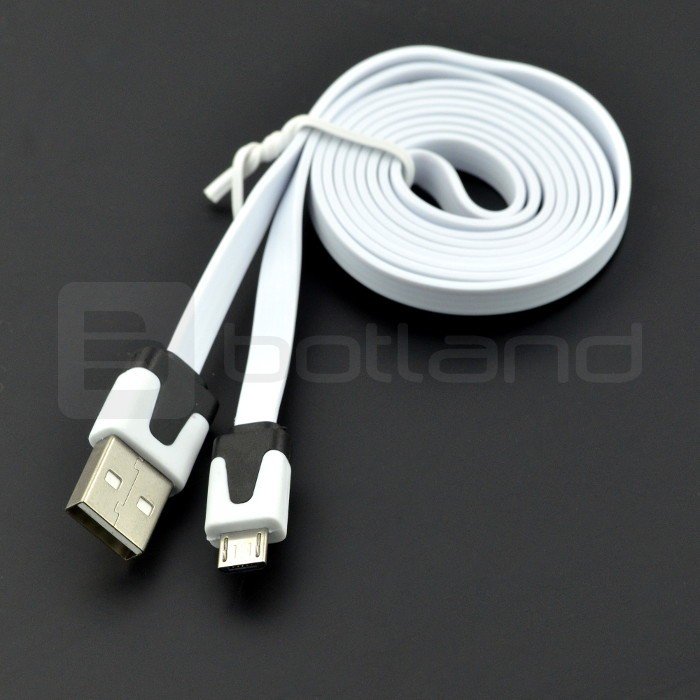 Kabel USB A - microUSB Blow plochý - 1 m