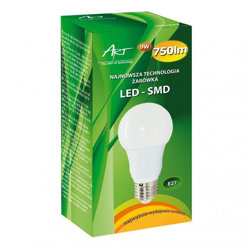 LED žárovka ART E27, 9W, 750lm, teplá barva