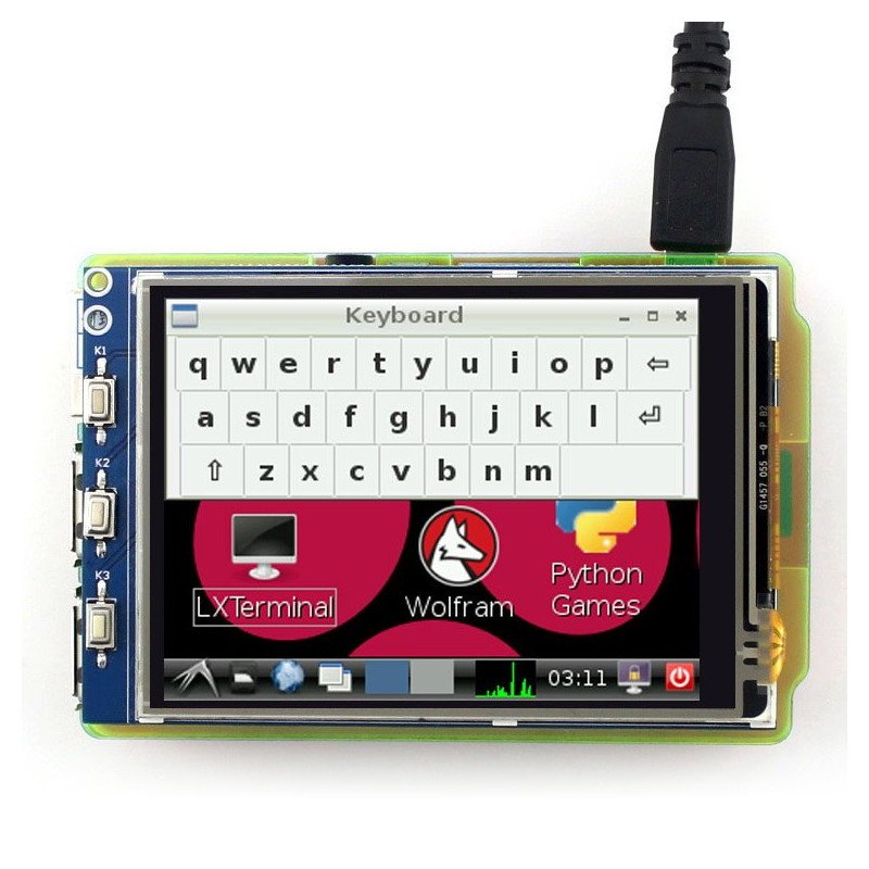 3,2 "TFT 320x240px GPIO odporový dotykový LCD displej pro Raspberry Pi 2 / B +