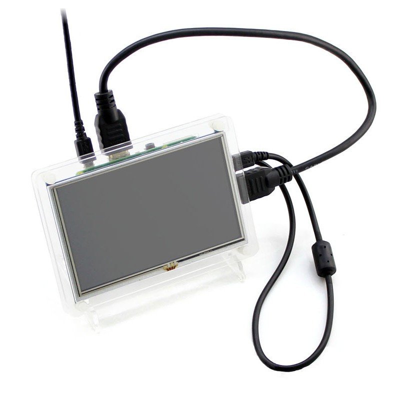 Průhledné pouzdro pro Raspberry Pi 2 / B + a TFT 5 "LCD obrazovku