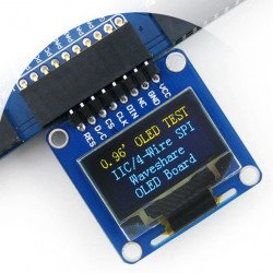 OLED displej, monochromatický grafický 0,96 "128x64px SPI / I2C - úhlové konektory