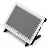 Odporový dotykový LCD TFT 5 "800x480px HDMI + USB pro Raspberry Pi 2 / B + a černobílé pouzdro - zdjęcie 1