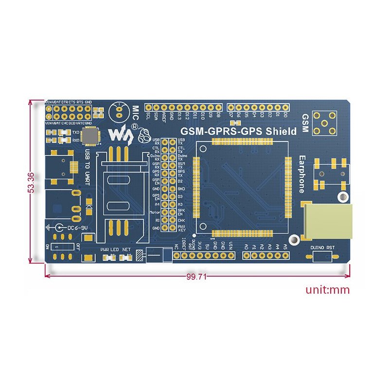 Štít GSM / GPRS / GPS - Štít pro Arduino