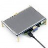 Odporový dotykový displej LCD TFT 5 '' 800x480px HDMI + GPIO pro Raspberry Pi 2 / B + + černobílé pouzdro - zdjęcie 7