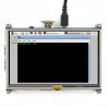 Odporový dotykový displej LCD TFT 5 '' 800x480px HDMI + GPIO pro Raspberry Pi 2 / B + + černobílé pouzdro - zdjęcie 8