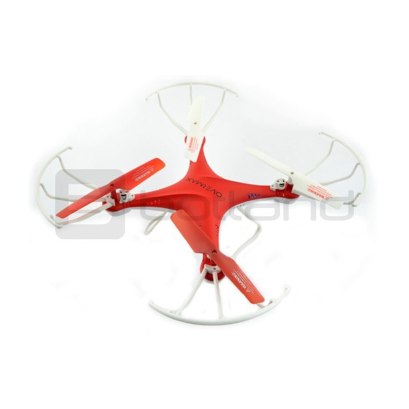 Drone quadrocopter OverMax X-Bee drone 3.1 2.4GHz s 2MPx kamerou červený - 34cm