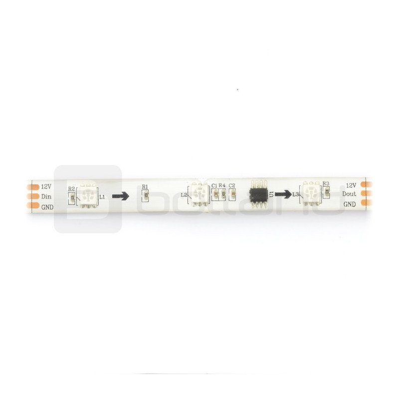RGB LED pásek WS2811 IP65 30 LED / m, 7,2 W / m, 12V - 5 m