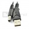Kabel USB A - zástrčka DC 5,5 / 2,1 mm - 0,8 m - zdjęcie 2