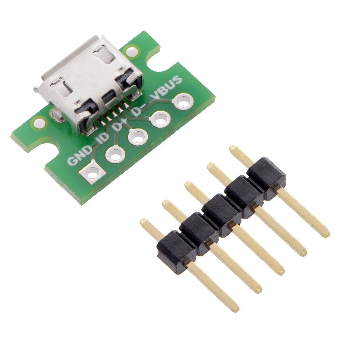 MicroUSB typ B 5 pin - konektor pro nepájivé pole - Pololu 2586