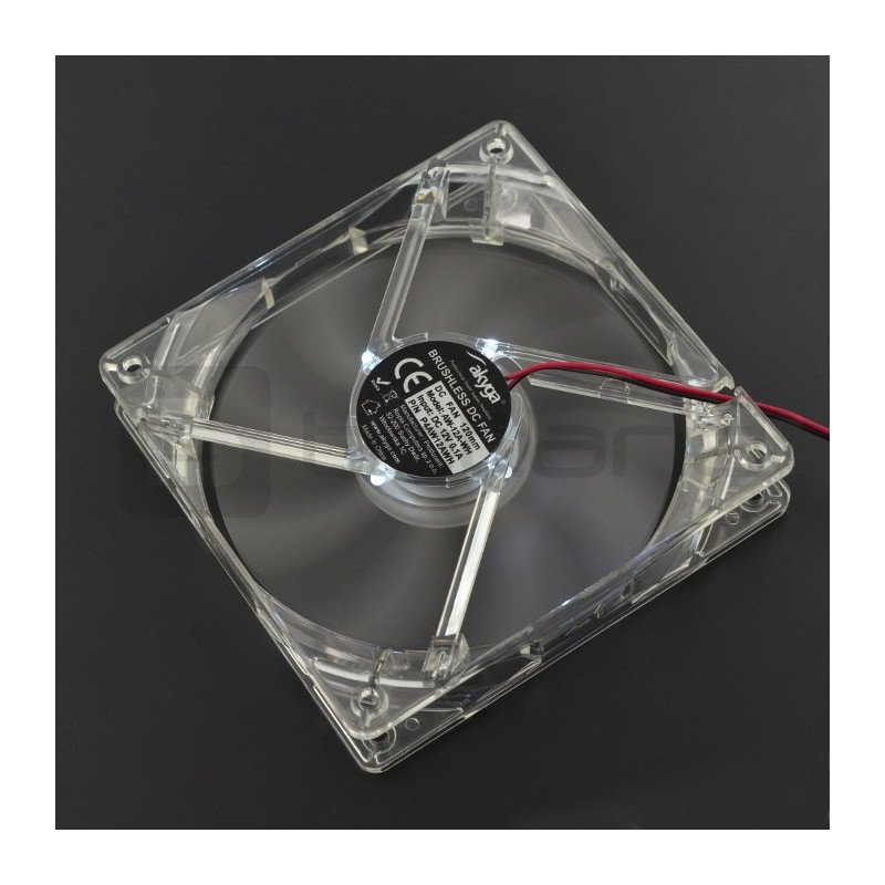 Ventilátor 12V 120x120x25mm Molex - bílé podsvícení