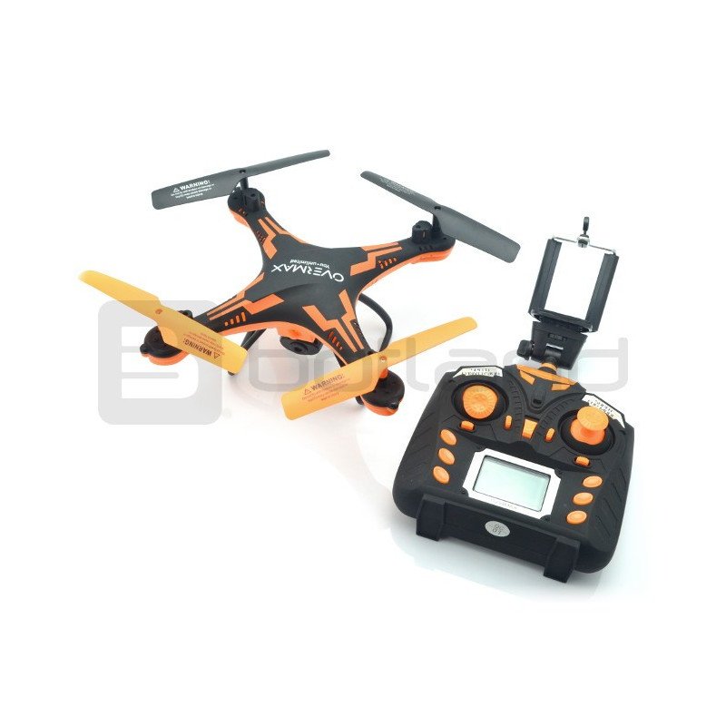 Drone quadrocopter OverMax X-Bee drone 3.1 plus wi-fi 2.4GHz s FPV kamerou černá a oranžová - 34cm + 2 další baterie