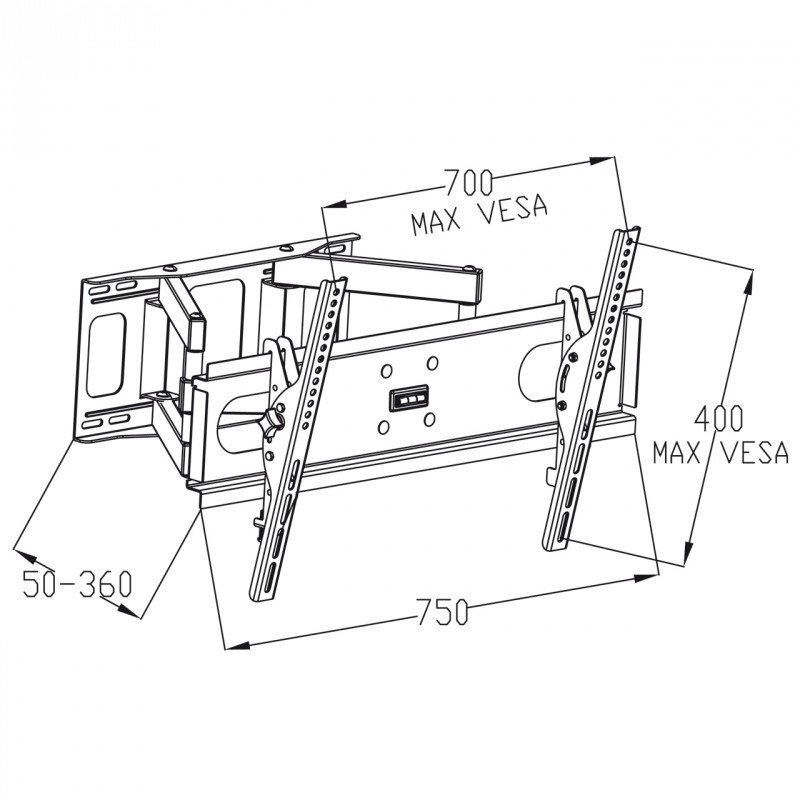 Držák LCD TV AR-52 30 '' - 70 '' VESA 60 kg - vertikální a horizontální nastavení