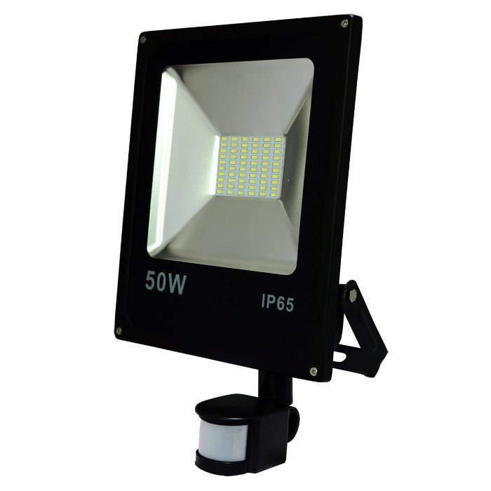 Venkovní lampa LED ART SMD PIR s detektorem pohybu, 50W, 3000lm, IP65, AC80-265V, 4000K - neutrální bílá