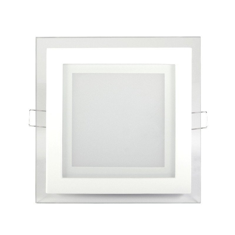 LED ART panel skleněný čtverec 16x16cm, 12W, 800lm, AC80-265V, 3000K - teplá bílá