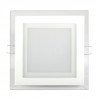 LED ART panel skleněný čtverec 16x16cm, 12W, 800lm, AC80-265V, 3000K - teplá bílá - zdjęcie 1