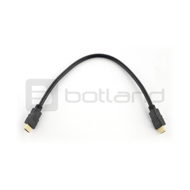 Kabel HDMI třídy 1.4 - černý, dlouhý 35 cm