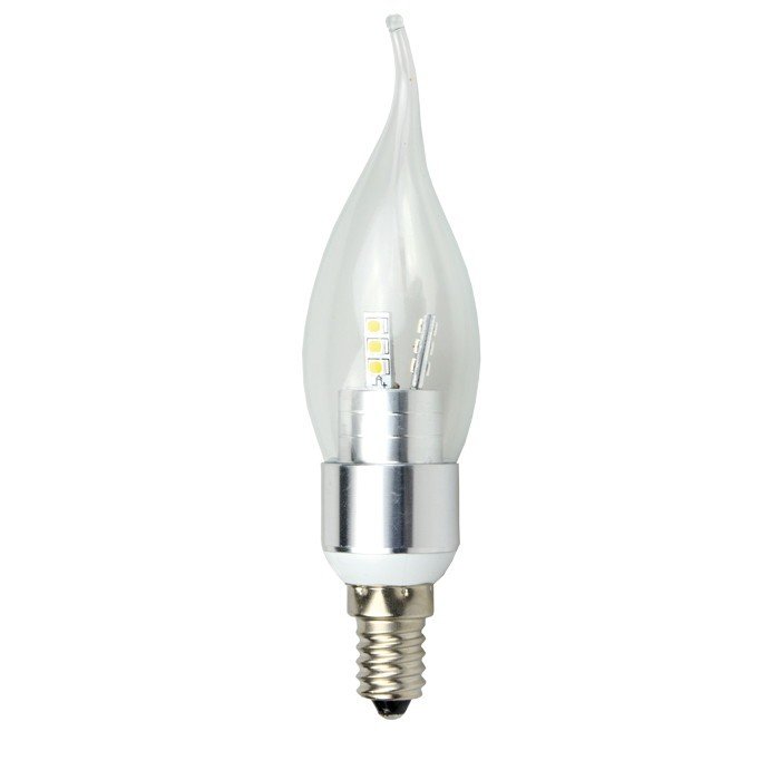 LED žárovka ART, průhledná svíčka, E14, 4,5 W, 320 lm, teplá barva