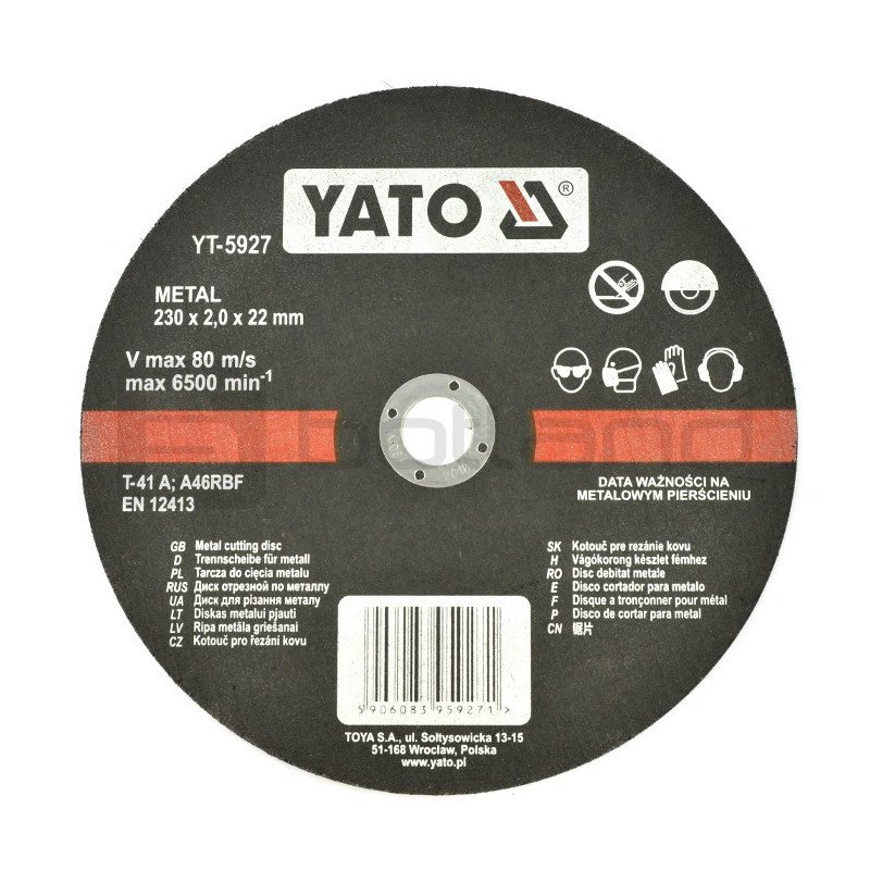 Kovový řezací kotouč Yato YT-5927 - 230x2mm