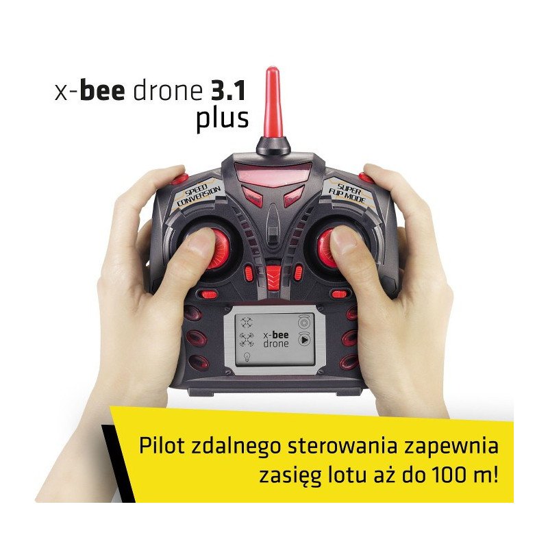Dron Over-Max X-Bee 3.1 Plus 2,4 GHz quadrocopter dron s kamerou - červený - 34 cm + 2 další baterie