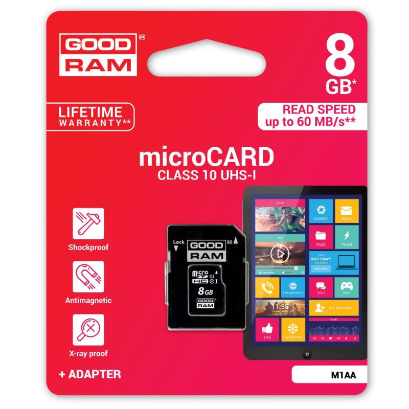 Paměťová karta Goodram M1AA microSD 8 GB 60 MB / s UHS-I třída
