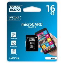 Paměťová karta Goodram M40A microSD 16 GB 15 MB / s třídy 4 s