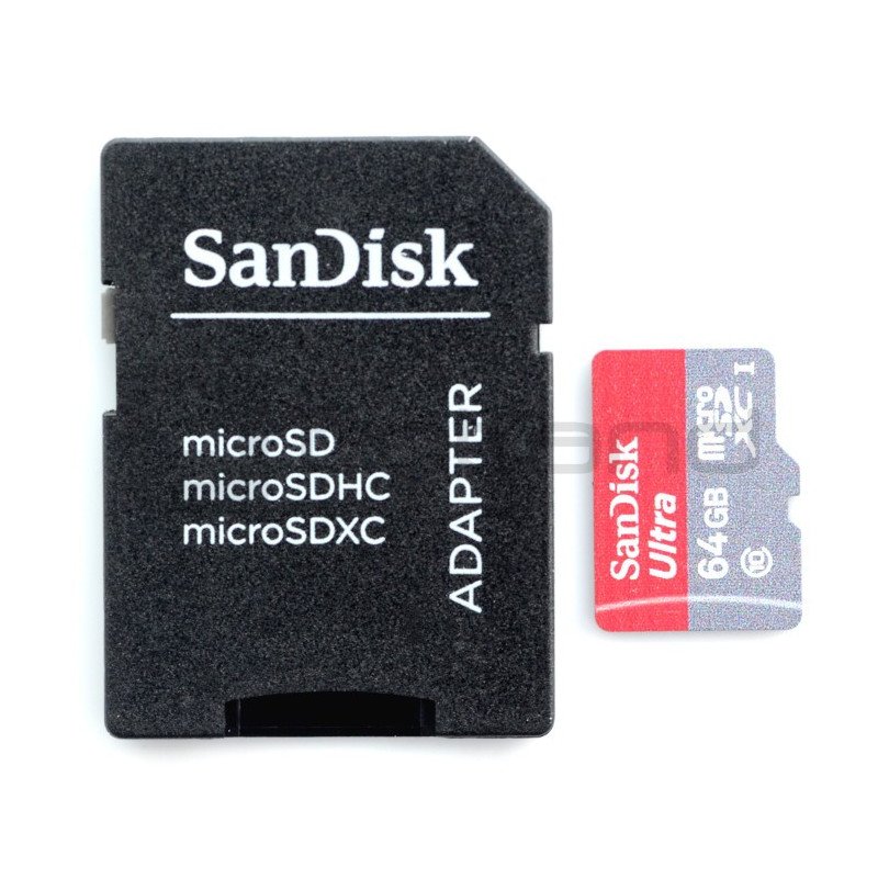 Paměťová karta SanDisk Ultra microSD 64 GB 80 MB / s UHS-I třída 10 s adaptérem